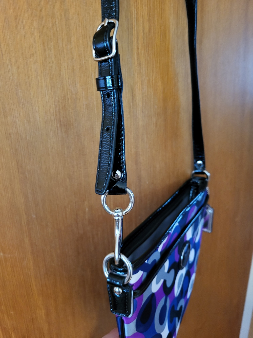 Coach Purple & Black Patterned Crossbody Bag - Picture 4 of 12